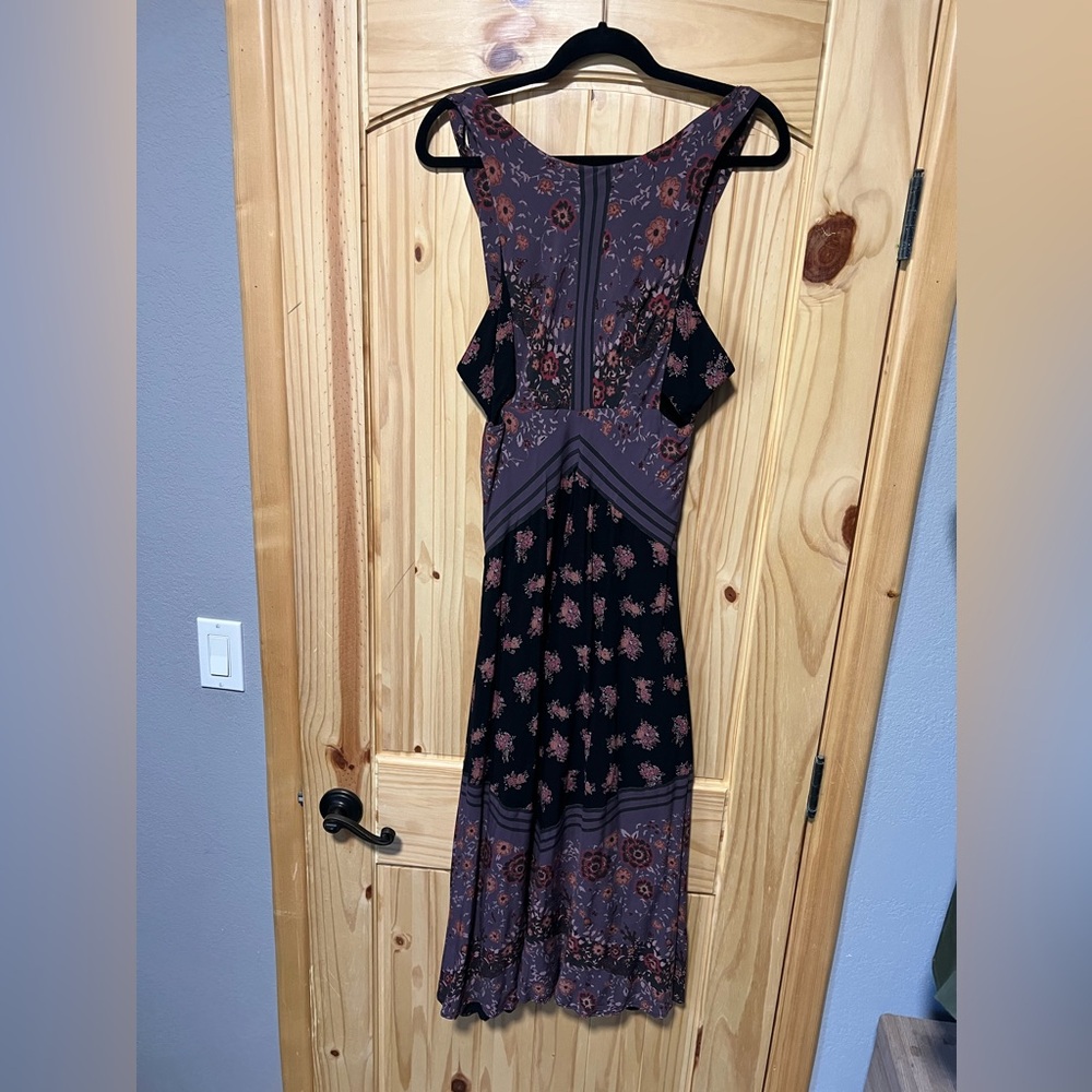 Free People Dress, Size 2, floral print, purple and black. Worn a couple times.